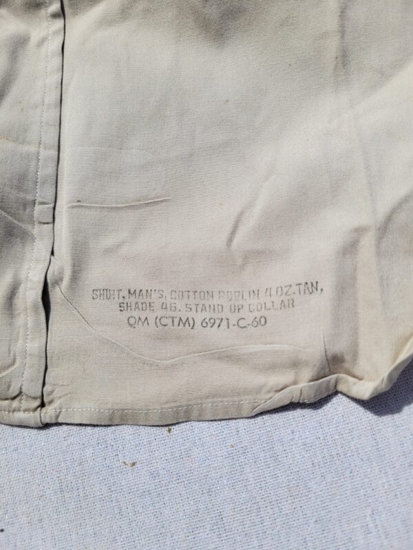 USMC Tan Poplin Shirt , Korean/Vietnam Era - Image 6