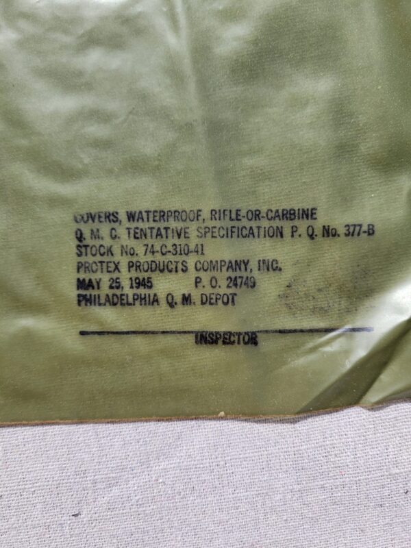 WW2 Rifle/Carbine Rain Cover , Plastic - Image 6